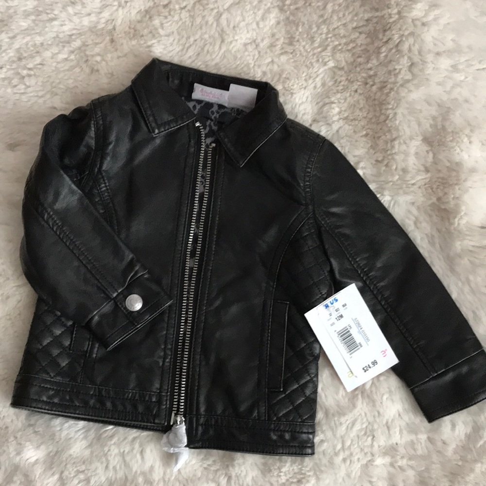 Faux leather jacket baby